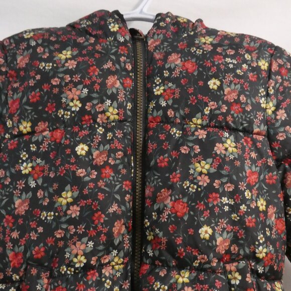 OLD NAVY | small (6-7) | Floral Hooded Quilted Puffer Jacket | Fleece Lined - Picture 5 of 16